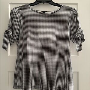 Ann Taylor Factory Black and White Checkered Blouse